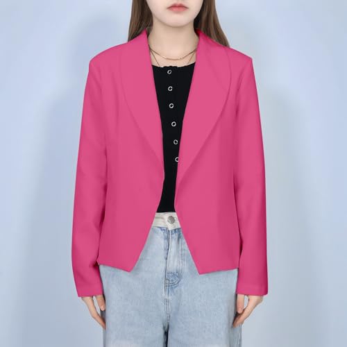 Breathable Blazer Girls' Long Sleeve Lapel Collar Jacket Open Front Casual & Formal Wear with Inner Pocket Kid Fashion3