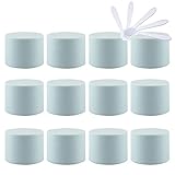 tianzd 24 pezzo 30 ml barattoli in plastica blu opaco contenitori barattolo vuoto barattoli piccoli con coperchio barattoli cosmetico contenitore per prodotti di cosmetica, 6x spatole