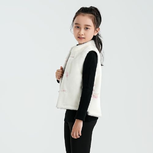 Chinese New Year autumn and winter stand collar vest for girls printed fashionable jacket3