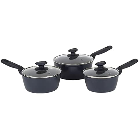 Progress BW11022EU7 AeroTech 3-teiliges Pfannenset, 16/18/20cm Pfannen, geschmiedetes Aluminium, antihaft, BPA/PFOA-frei, Alle Kochfelder, Metall spülmaschinenfest/Besteckfest Cover