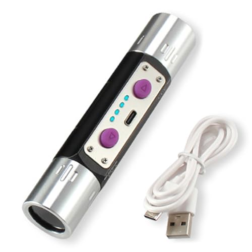AwnsIMfreien 254nm UV Light Professional Gemstone Flashlight with 365nm & 254nm UV Light Dual-Wave Blacklight for Mineral & Currency Inspection Type-C Fast Charge Black Blacklight Flashlights