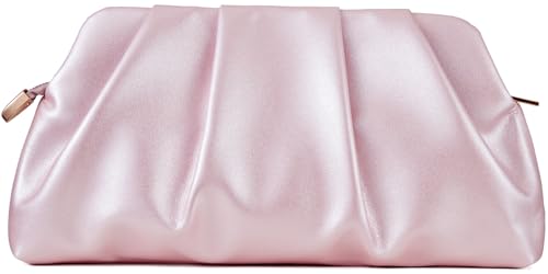 Image of Evening Bag for Women Ruched Clutch Purse Detachable Metal Chain Crossbody Bag