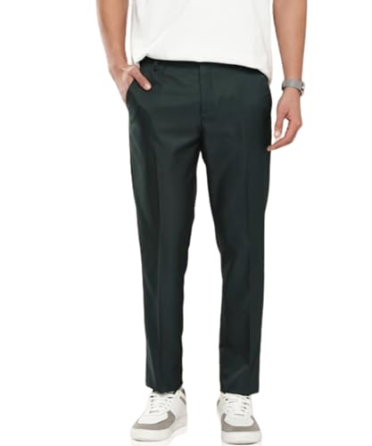 Image of MALENO Slim Fit Ankle Length Cotton Lycra Blend Formal Trouser for Men | Stretchable Ankle Length Formal Pant for Men