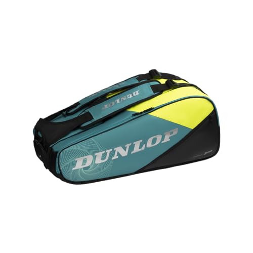 DUNLOP SX-Performance Tasche für 8 Schläger, Blaugrün-Schwarz-Gelb