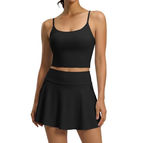 Combinaison d'été 2 pièces avec poches pantalon large taille élastique et débardeur léger