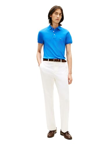 Image of Tommy Hilfiger Men's Short Sleeve Polo Shirts in Slim Fit with Stretch and Organic Pique Cotton