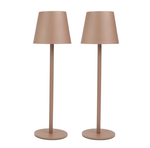 AddLiving LED Tischlampe 2er Set | Kabellose Nachttischlampe | Tischleuchte für Wohnzimmer, Schlafzimmer, Büro | Touch-Lampe dimmbar | USB-C Aufladbar | 3 Lichtfarben | 56 LEDs | Kupfer