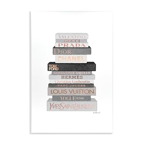 Image of 'Grey & Peach Bookstack'| Wall Plaque Art