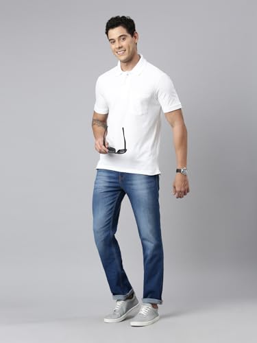 Image of Chennis Men Solid Polo Neck Pure Cotton T-Shirt