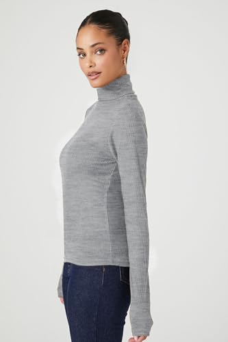 Image of Emmalise Womens Turtleneck Top Long Sleeves Fitted Ribbed Top