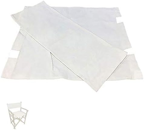 6 Set Replacement Cover Canvas Directors Chair, for Straight Foot Bamboo Chair Director Chair Cloth Cover (White)