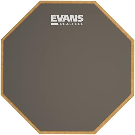 Evans RealFeel - Drum Practice Pad - Drum Pad - Drummer Practice Pad - Gum Rubber, Single Sided, Stand Mountable, 6 Inch