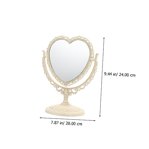 Miroir de maquillage pivotant vintage plastique beige pour coiffeuse - 7