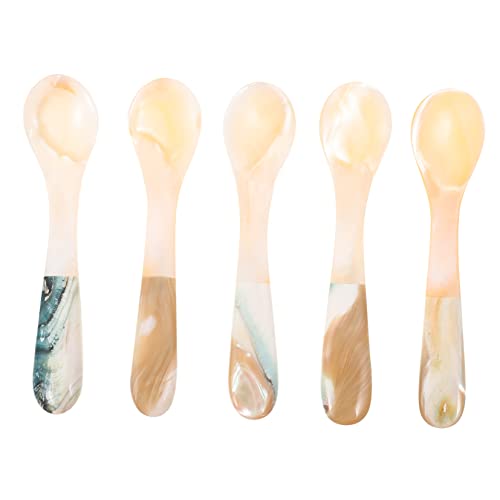 OUNONA 5Pcs Shell Spoon Stirring Spoons Stylish Lightweight Kitchen Gadget for Desserts Yogurt Ice Portable Dining Utensils