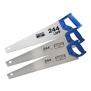 Bahco Handsaws Triple Pack, 244 Hardpoint 550mm (22in) x2 & 244 Fine Cut 550mm (22in) for Reliable Cutting Performance
