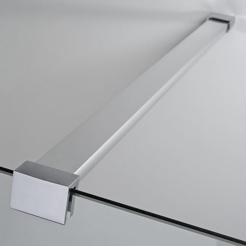 Box Doccia Walk In 80Cm - Cabina Doccia In Cristallo Temperato 8Mm, Trasparente E Anticalcare Con Profilo In Alluminio Cromato Ad Installazione Reversibile - Facile Da Installare E Pulire - 4