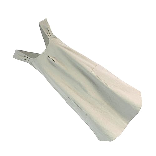 HOLIDYOYO Cooking Apron Welder Apron Korean Style Apron Back Apron Cotton Bib Apron with Pockets Sleeveless Apron Restaurant Chef Apron Shop Apron Work Apron Grill Apron Serving Apron Khaki