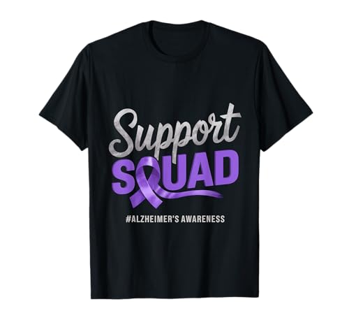 Purple Ribbon Support Squad Alzheimer Awareness Month T-Shirt