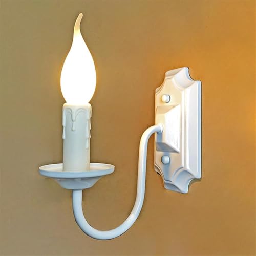 Aplique de pared de metal vintage con diseño de vela y acabado interior exclusivo