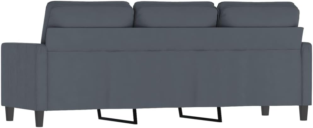 3-Seater Sofa Dark Gray Velvet Living Room Furniture