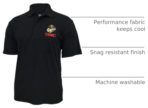 Polo para hombre US Marine Corps Armed Forces Gear - Camisa oficial licencida (Negro) miniatura 4