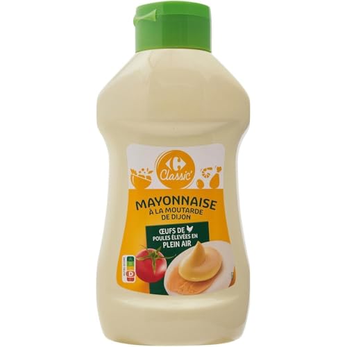 Mayonnaise moutarde de Dijon Carrefour Classic sauce condiment oeufs plein air pot 700g lot de 3