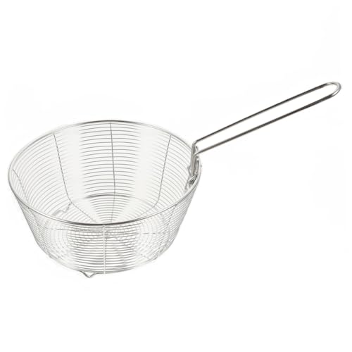 Lurrose ステンレス製 揚げ物バスケット 耐熱ハンドル付 揚げ油切りメッシュカゴ 揚げ物調理用バスケット 揚げかご