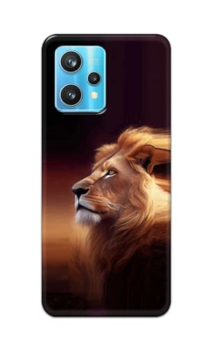 Image of Plastic Printfidaa Printed Hard Back Cover Case For Realme 9 Pro Plus 5G | Realme 9 Pro+ 5G | Realme 9 4G | Narzo 50 Pro 5G Back Cover (Danger Lion) -112, Multicolor