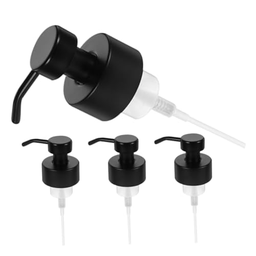 Beaupretty 4 Piezas Bomba Dispensador Jabón Acero Inoxidable Negro Recambio Reutilizable para Botellas Jabón Loción Cocina Baño