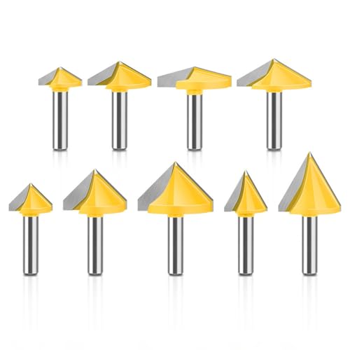 8mm シャンク V フルート エンドミル ルーター ビット 木工用 詳細な木彫り 60 90 120 150度の角度彫刻カッター付き