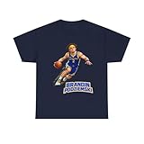 Basketball Player Illustration Tee Unisex Brandin Podziemski Graphic Shirt Navy