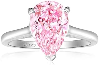 4.0CT Pear Shape Cubic Zirconia Engagement Wedding Ring For Her 925 Sterling Silver Teardrop Promise Bridal's Ring For Women