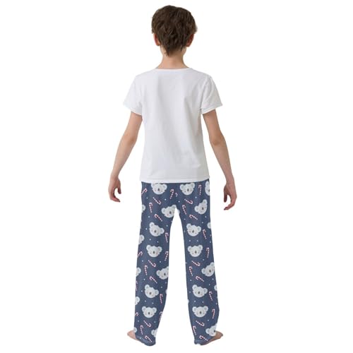 Koala Candy Cane Boys Long Pants Soft Trousers Elastic Waist Kids Lounge Bottoms with Pockets S-XL3