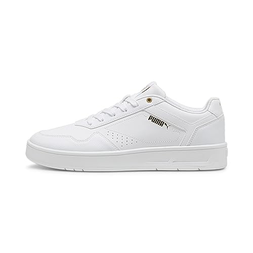 PUMA Unisex Court Classic Turnschuhe, Puma White Puma Gold, 47 EU