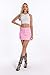 Women's Mini Cargo Denim Skirt, Low Rise Pink Cargo Skirt Button Bodycon Jean Skirt with Pockets for Women
