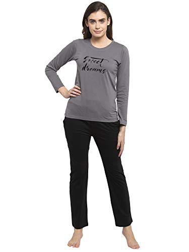 Image of Claura Women Cotton Solid Top & Pyjama Set
