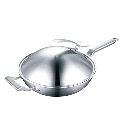Wok de acero inoxidable sin recubrimiento 32 cm