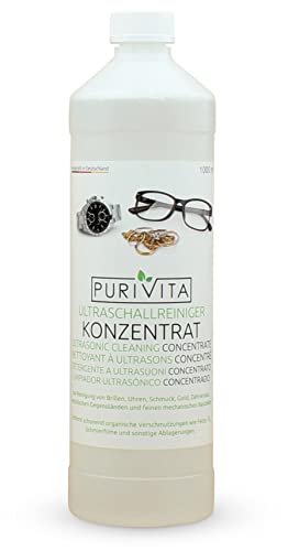 PURIVITA Ultraljud Rengöringsmedel [1L] - Ultraljud Glasögonrengörare, Smycken & Tandproteser - Ultraljudsrengörare - Ultraljudsrengörare - Ultraljudsrengörare - Ultraljudsapparater