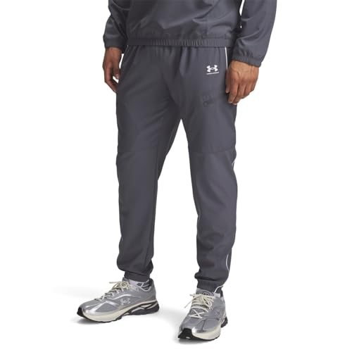 Under Armour Uomo Challenger Warm-Up Pant, Pantaloni Tuta Impermeabili Affusolati alla Caviglia, Pantaloni Sportivi Lunghi per Allenamento, Atletica e Abbigliamento Casual,Castlerock/White,XL