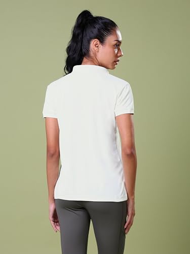 Image of TECHNOSPORT Womens Polyester Slim Fit Solid Half Sleeve Polo Matpiq T-Shirt with Techno Dry, Anti Static for Regular Use