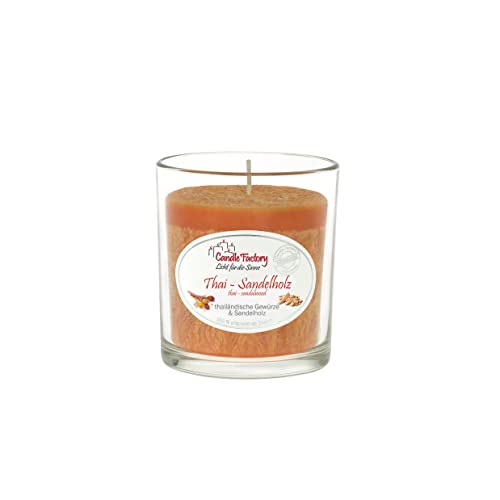Candle Factory Party Light - Velas aromáticas de estearina vegetal en vaso de whisky (30 horas de combustión, aroma de sándalo tailandés) Cover
