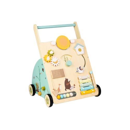 JoFistウォーカー 手押し車 知育玩具 木のおもちゃ 赤ちゃん 1歳 誕生日プレゼント 男の子 女の子 ソフトカラー (A)