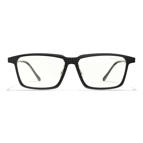 Image of Blue Light Glasses Men, Stylish Square Carbon Fiber Eyewear, Anti Eyestrain, Lightweight Mens Computer Gaming Glasses