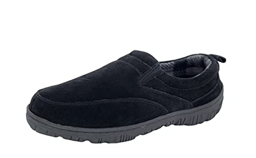 Image of Clarks Mens Slipper with Suede Leather Upper SAB30194A - Closed Back with Double Gore and Removable Insole - Indoor Outdoor House Slippers For Men