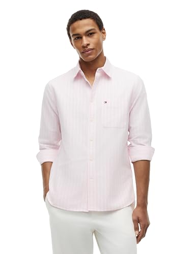 Image of Tommy Hilfiger Men's Long Sleeve Oxford Shirts in Regular Fit, Men's Button Down Shirts, Also Available in Big and Tall
