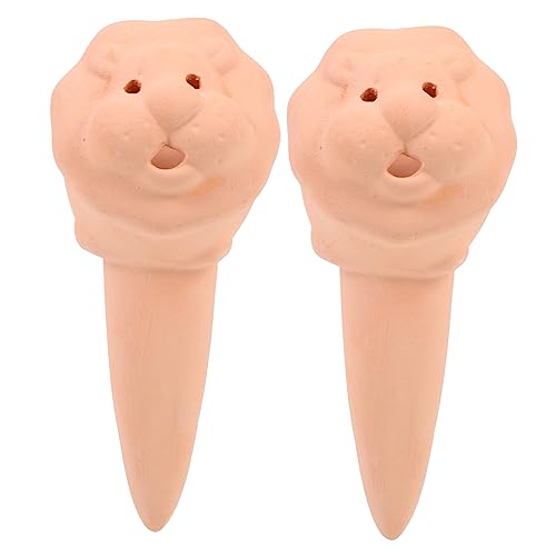 HANABASS 2Pcs Red Pottery Self Watering Globes Automatic Plant Watering Devices for Gardening Durable Watering for Flower Pots Decorative Animal Design