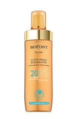 Biopoint Solaire - Latte Solare Spray Sublimante SPF 20 con Acceleratore di Abbronzatura, Azione Antiossidante e Idratante, Dona una Pelle Dorata e Luminosa, 250 ml