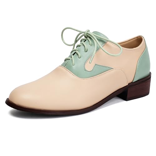 Chaussures Oxford confortables à bout rond et lacets Bviennic pour une marche quotidienne facile