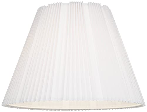 Hardback Knife Pleated Empire Lamp Shade Brussels White Large 9" Top X 17" Bottom X 12.25" Slant X 11.75" High Spider With Replacement Harp And Finial Fitting - Springcrest #TOP2