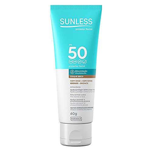 Protetor Solar Sunless com Base Bege Médio FPS 50 Toque Seco com Efeito de Base 60g